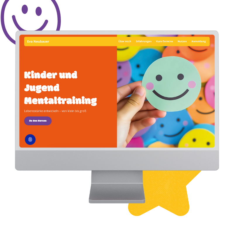 Kinder und Jugend Mentaltraining Website von Eva Neubauer designt von Katharina Sommer