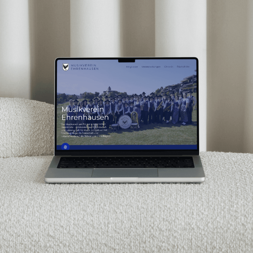 Startseite der Website vom Musikverein Ehrenhausen